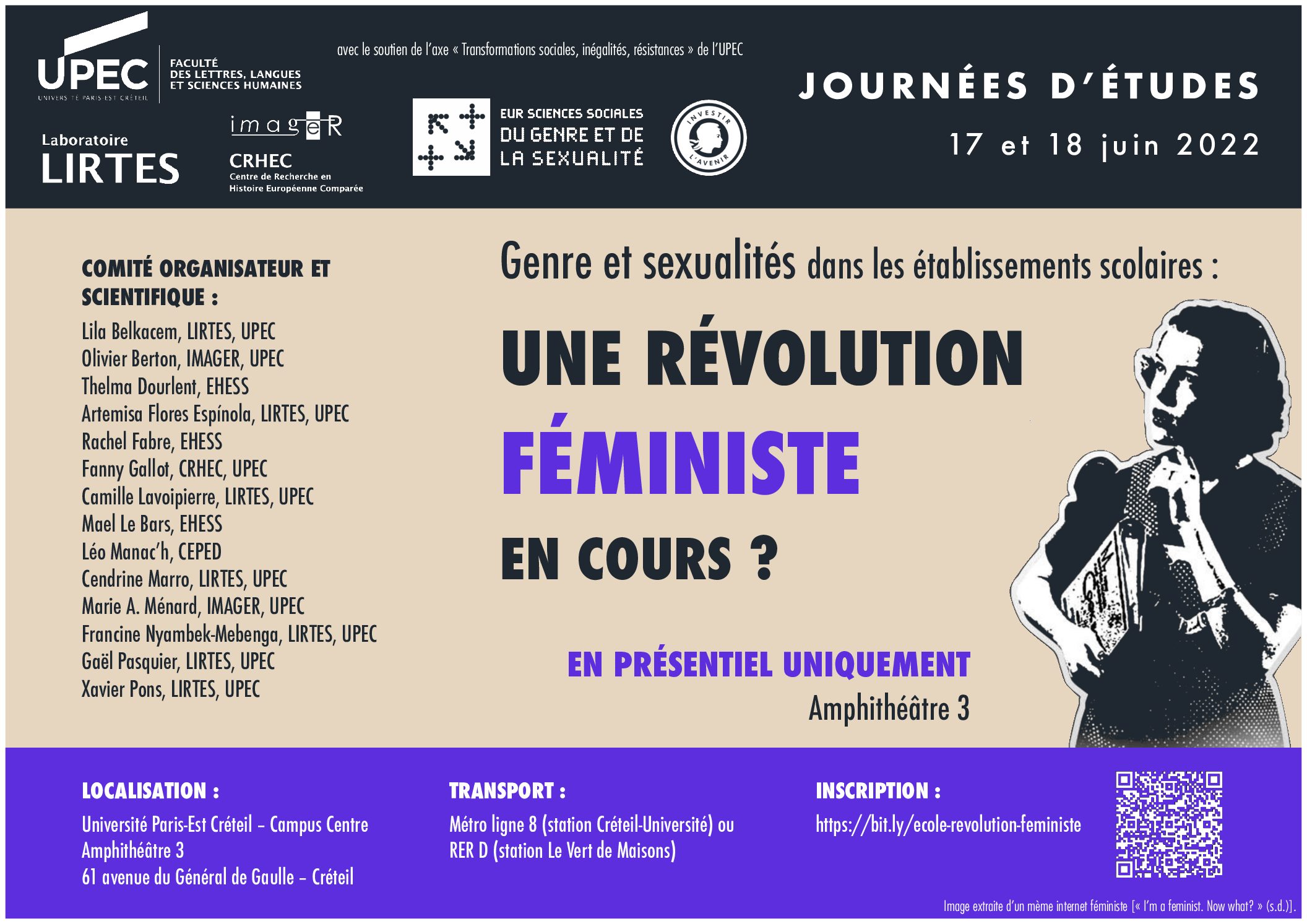 Journées d’étude « Genre et sexualité dans les établissements scolaires : une révolution féministe en cours ? »  – 17-18 juin 2022