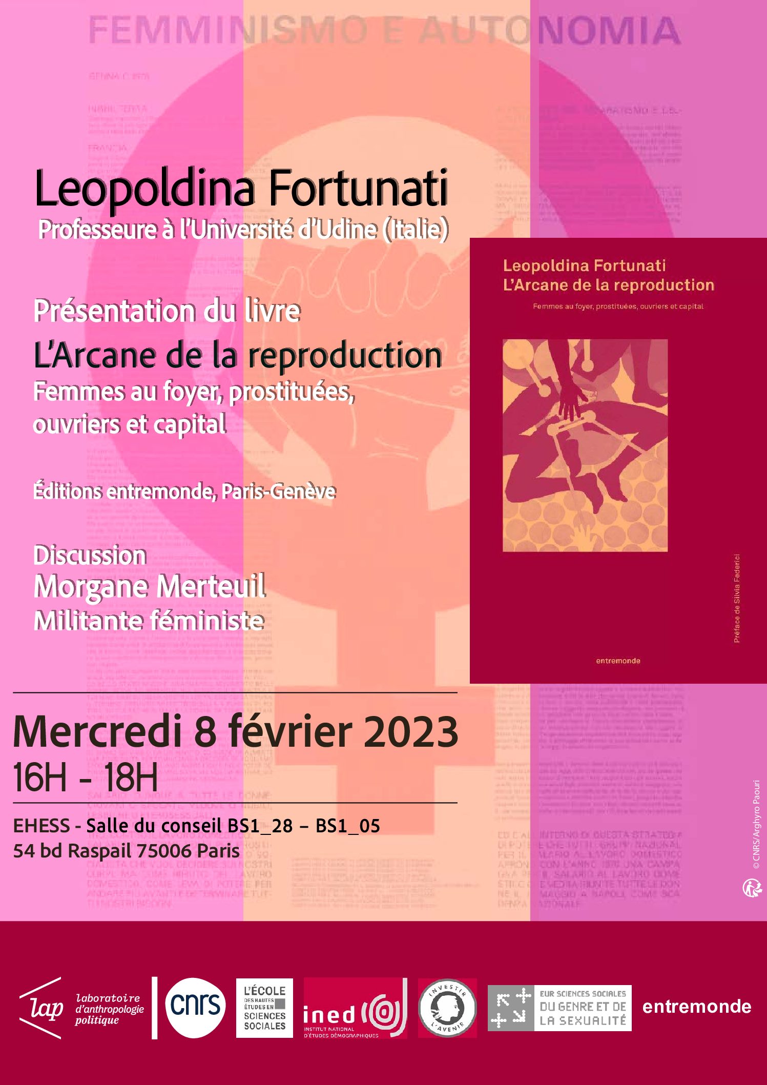 Conférence de Leopoldina Fortunati – L’Arcane de la reproduction – 08/02/2023
